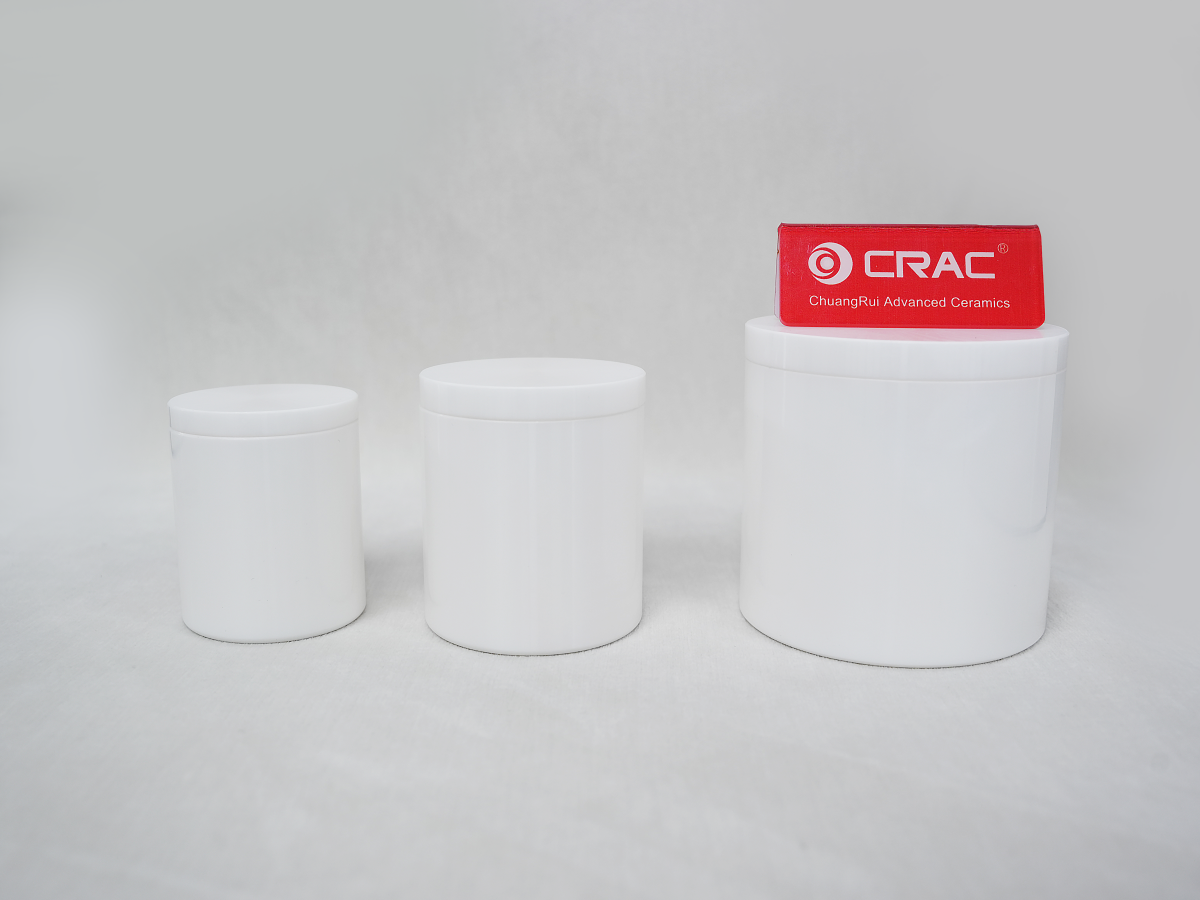 CRAC Y-TZP zirconia ceramic ball milling jar with large arc angle design and precision sealing lid